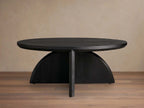Calderone Round Coffee Table Mango Wood Modern Style Sofa Center Tea Table