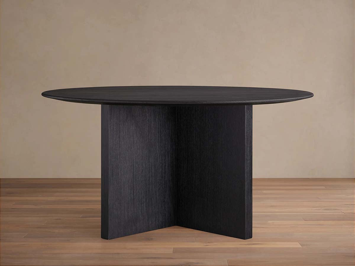 Saint Germain Round Wood Dining Table with Solid Oak Wood & Clement Base