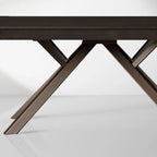 Powell Dual Expandable Wood Dining Table with Steel Base