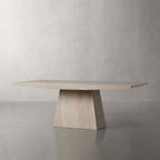 Ilaria Rectangle Natural Travertine Stone Dining Table