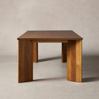 Yorn Wood Rectangular Dining Table with Angled Leg Design Base