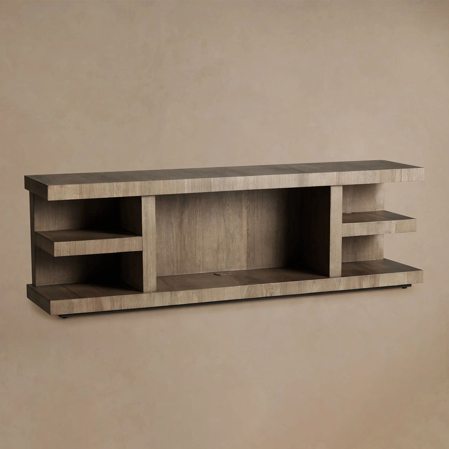 Leandro Oak Wood Media Console Entryways Table Wabi-Sabi Modern Minimalism Style Entrance Table