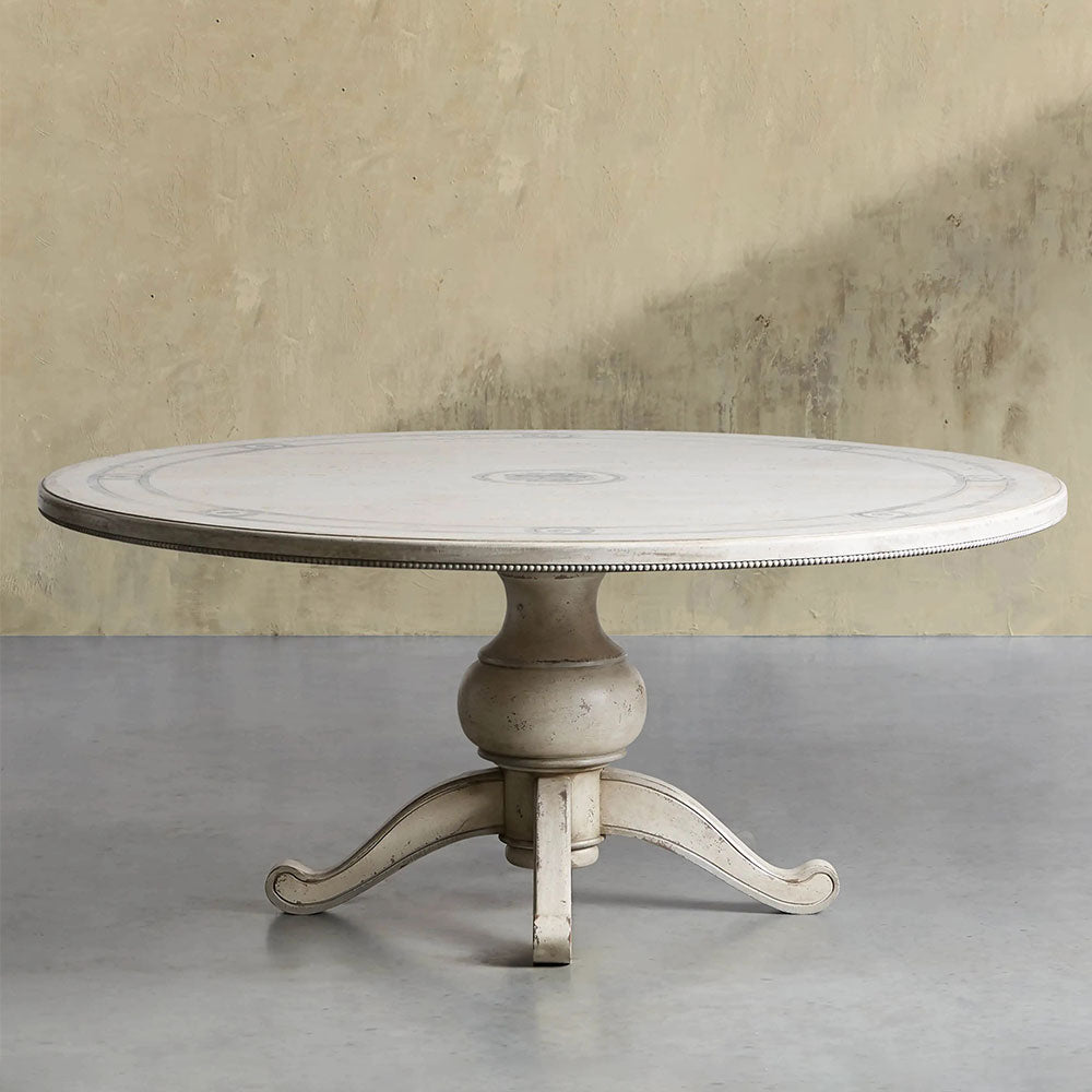 Girardi Margherita Bell'Arte Round Wood Dining Table Antique Vintage Distressed Furniture