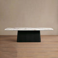 Vincenza Dining Table with Marble Top Solid Wood Toulouse Base