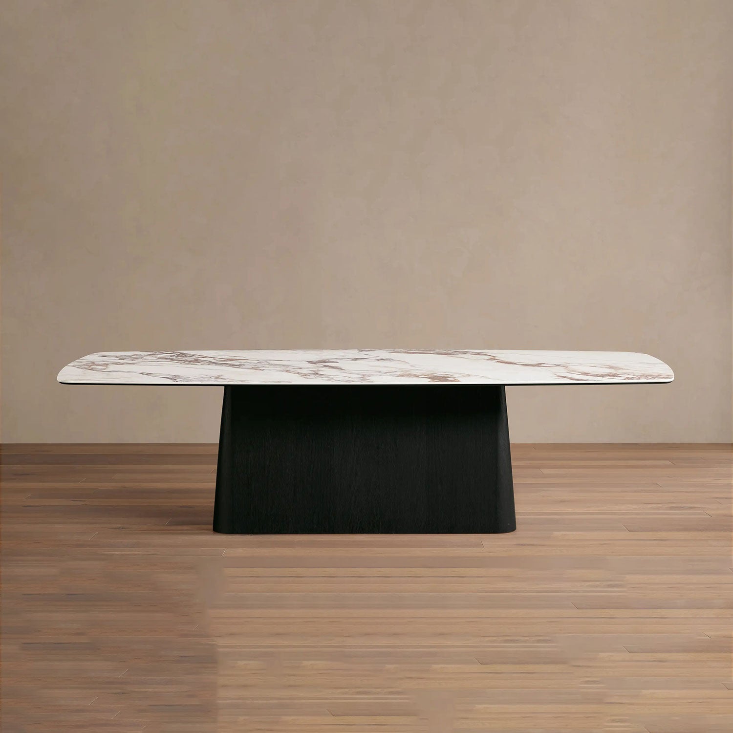 Vincenza Dining Table with Marble Top Solid Wood Toulouse Base