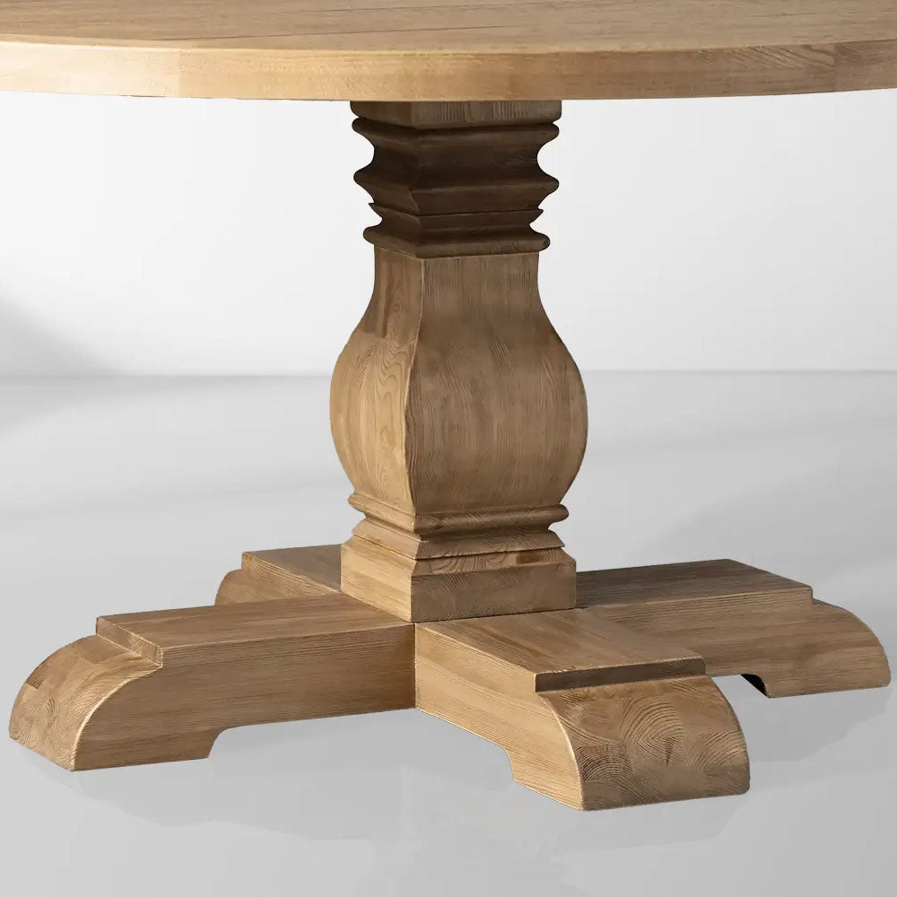 Kensington Country Round Oak Wood Dining Table with Finnish Pine Base