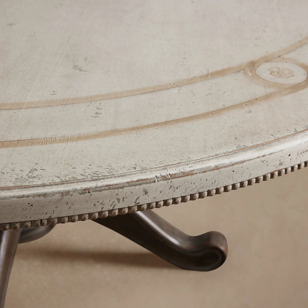 Girardi Margherita Bell'Arte Round Wood Dining Table Antique Vintage Distressed Furniture