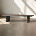 Pola Couchtisch aus Holz, Wabi-Sabi-Philosophie, Wohnzimmer-Mittel-Teetisch aus Eschenholz