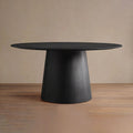Saint Germain Round Wood Dining Table with Solid Oak Top Natural Wood Toulouse Base