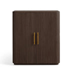 Finnley Holz-Barschrank, Landhaus-Weinschrank, Buffet-Sideboard mit geriffelten Details