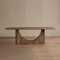 San Rafael Dining Table with Parquetry Top Hand-Aged Natural Primavera Wood