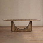 San Rafael Dining Table with Parquetry Top Hand-Aged Natural Primavera Wood