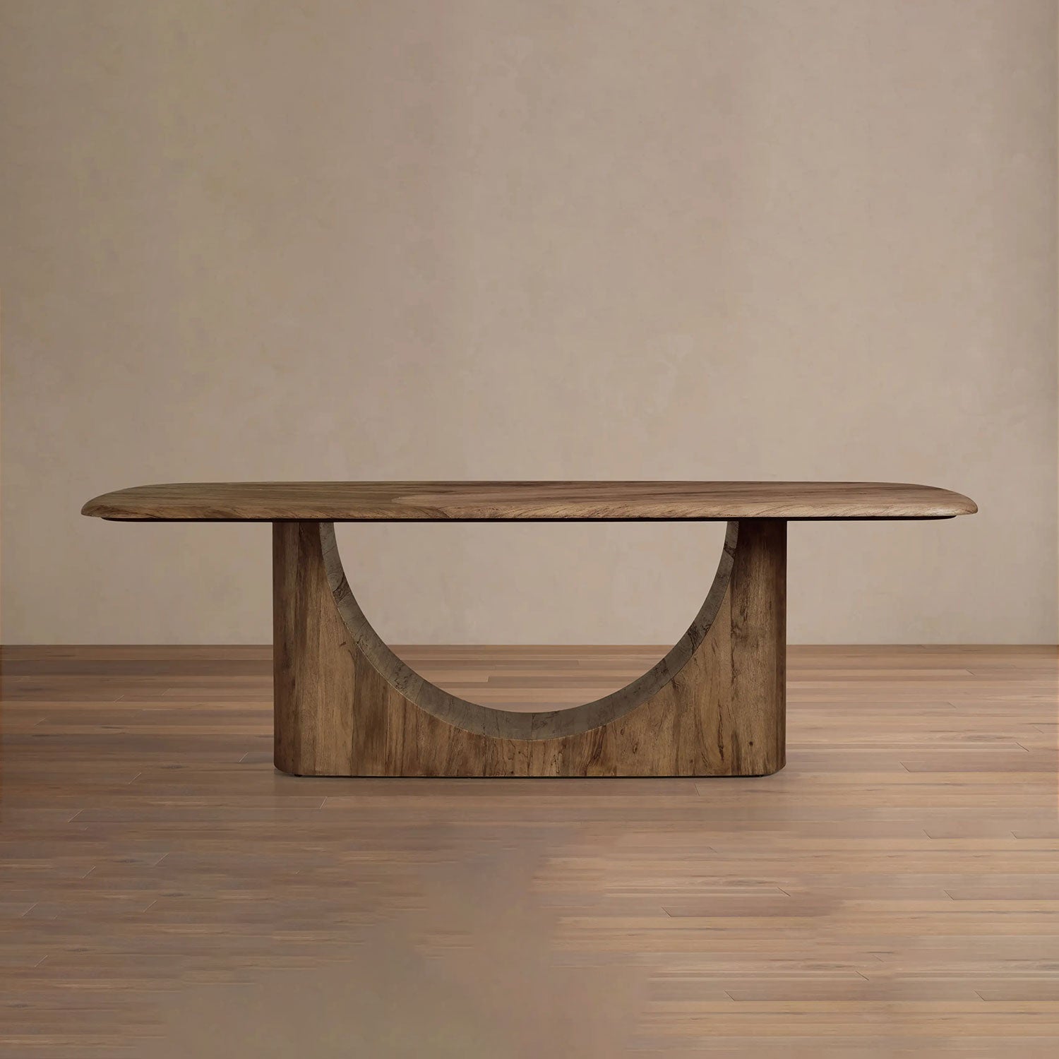 San Rafael Dining Table with Parquetry Top Hand-Aged Natural Primavera Wood