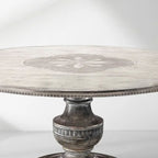 Florence Round Poplar Wood Dining Table with Hand-Painted Center Floral Bell’Arte