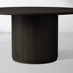 Finnley Wood Round Dining Table with Reeded Detail Base