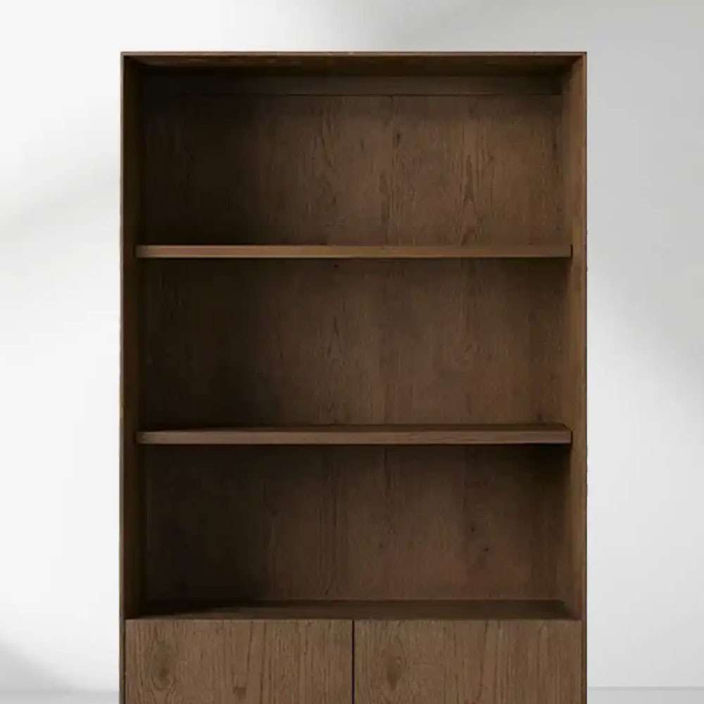 Felton Solid Oak Wood Bookcase Country Sideboard Living Tall Display Cabinet