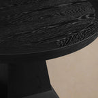Leighton Moderner runder Esstisch aus Holz im Landhausstil mit zeitlosem Sockeldesign