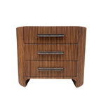 Astor Closed Wood Nightside with Marble Top Bedside Nightside Table 3-Drawer Cabinet