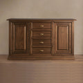 Tuscany Solid Poplar Wood Buffet Sideboard Vintage 4 drawers Cabinet Old World Entryways Cabinet1