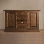 Tuscany Solid Poplar Wood Buffet Sideboard Vintage 4 drawers Cabinet Old World Entryways Cabinet1