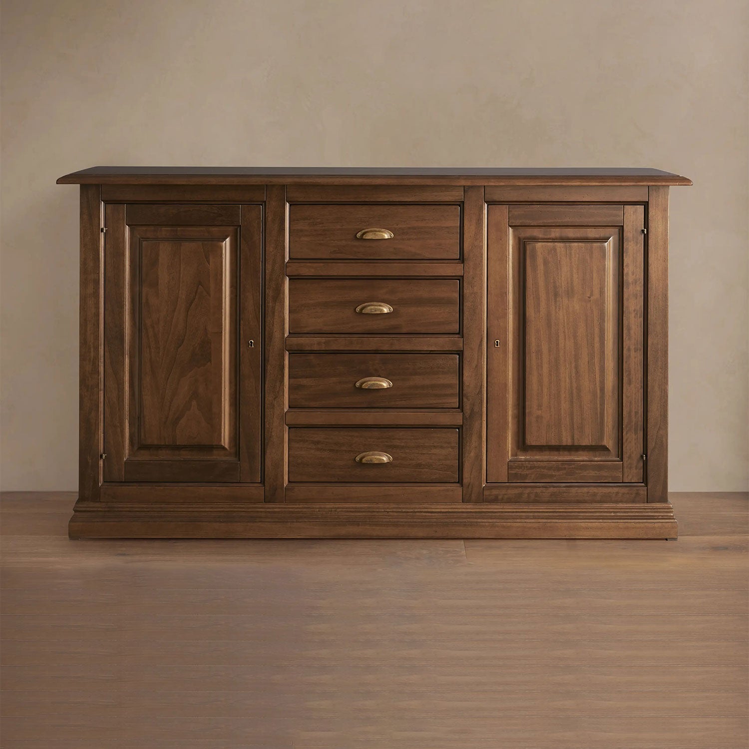 Tuscany Solid Poplar Wood Buffet Sideboard Vintage 4 drawers Cabinet Old World Entryways Cabinet1