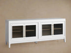 Rowan Wood TV Stand Unit Sideboard with Reeded Glass Doors Entrance Cabinet Modern Modular Media Console Storage Cabinet