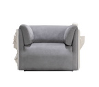 Luxury Versailles Style Armchair with Carved Wooden Frame & Upholstered Design