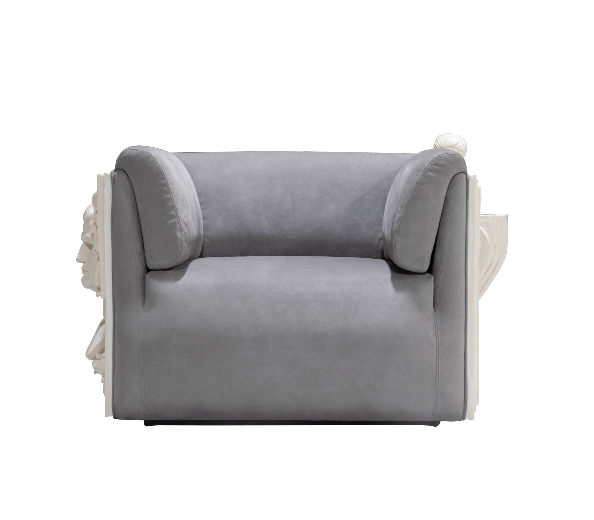Luxury Versailles Style Armchair with Carved Wooden Frame & Upholstered Design