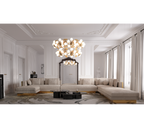 Luxury Calacatta Marble Coffee Table with Black Sculptural Base & Modern Design