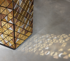 Luxury Walnut Curio Cabinet with Pixel-Inspired Design & Hidden Storage