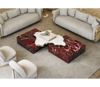 Luxury Black & White Coffee Table with Sculptural Design & High Gloss Finish