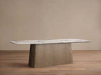 Vincenza Dining Table with Marble Top Solid Wood Toulouse Base