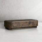 Pola Rectangular Wood Plinth Coffee Table Wabi-Sabi Style Living Room Center Tea Table