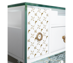 Luxury Black Sideboard Cabinet with Geometric Design & Hidden Storage