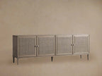 Pearson Mindi TV Stand Woven Cane Cabinet Doors Media Console Entrance Table Wood Sideboard Television Storage Unit Entryways Table