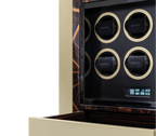Luxury Baron Safe with Electric Opening System, Gold-Plated Brass & Walnut Root Interior