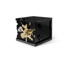 Luxury Portable Jewelry Safe with Secret Dial Lock & Gold-Plated Brass Gear Design