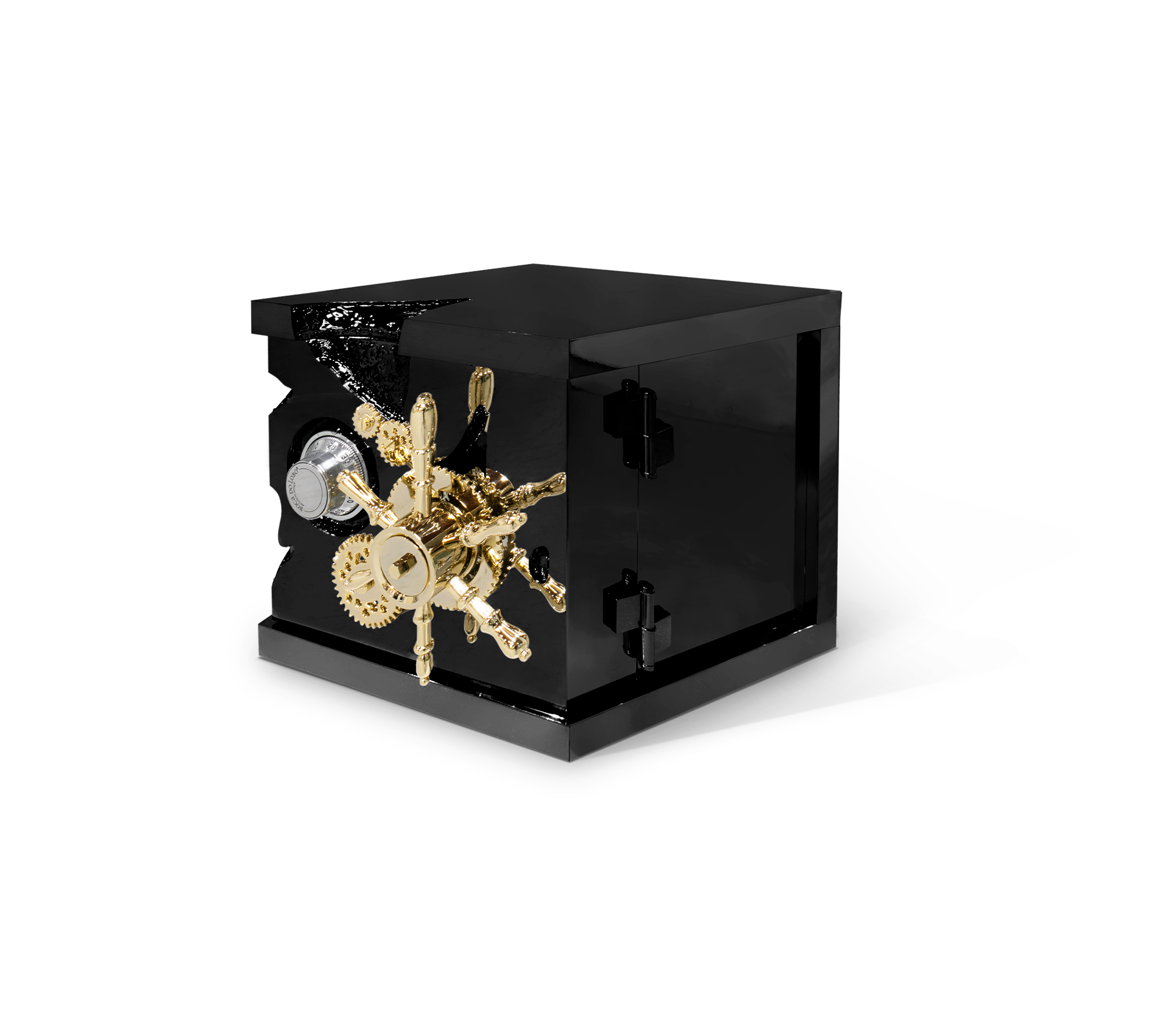 Luxury Portable Jewelry Safe with Secret Dial Lock & Gold-Plated Brass Gear Design