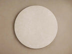 Saint Germain Round Stone Dining Table with Carrara Marble Top Wood Rennes Base