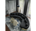 Luxury Sculptural Curved Sofa with Polished Hammered Brass Base & Organic Design