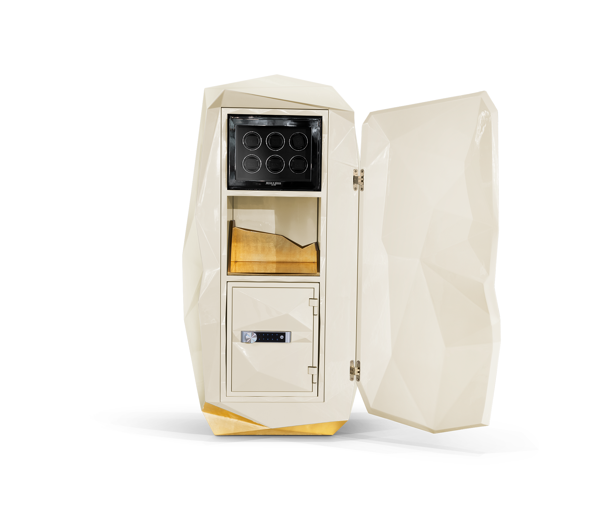 Luxury Diamond Floor Safe with Hidden Watch Winder & Certified High-Security Storage System