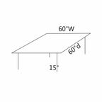 Thaddeus Metal Rectangular Glass Coffee Table Hand-Forged Living Sofa Center Tea Table