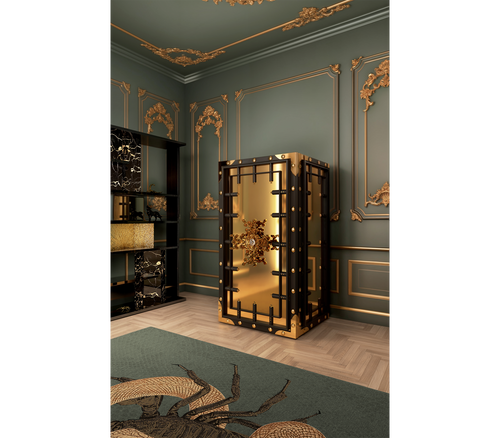 Luxury High-Security Vault Safe with Watch Winders & Gold-Plated Armor Design