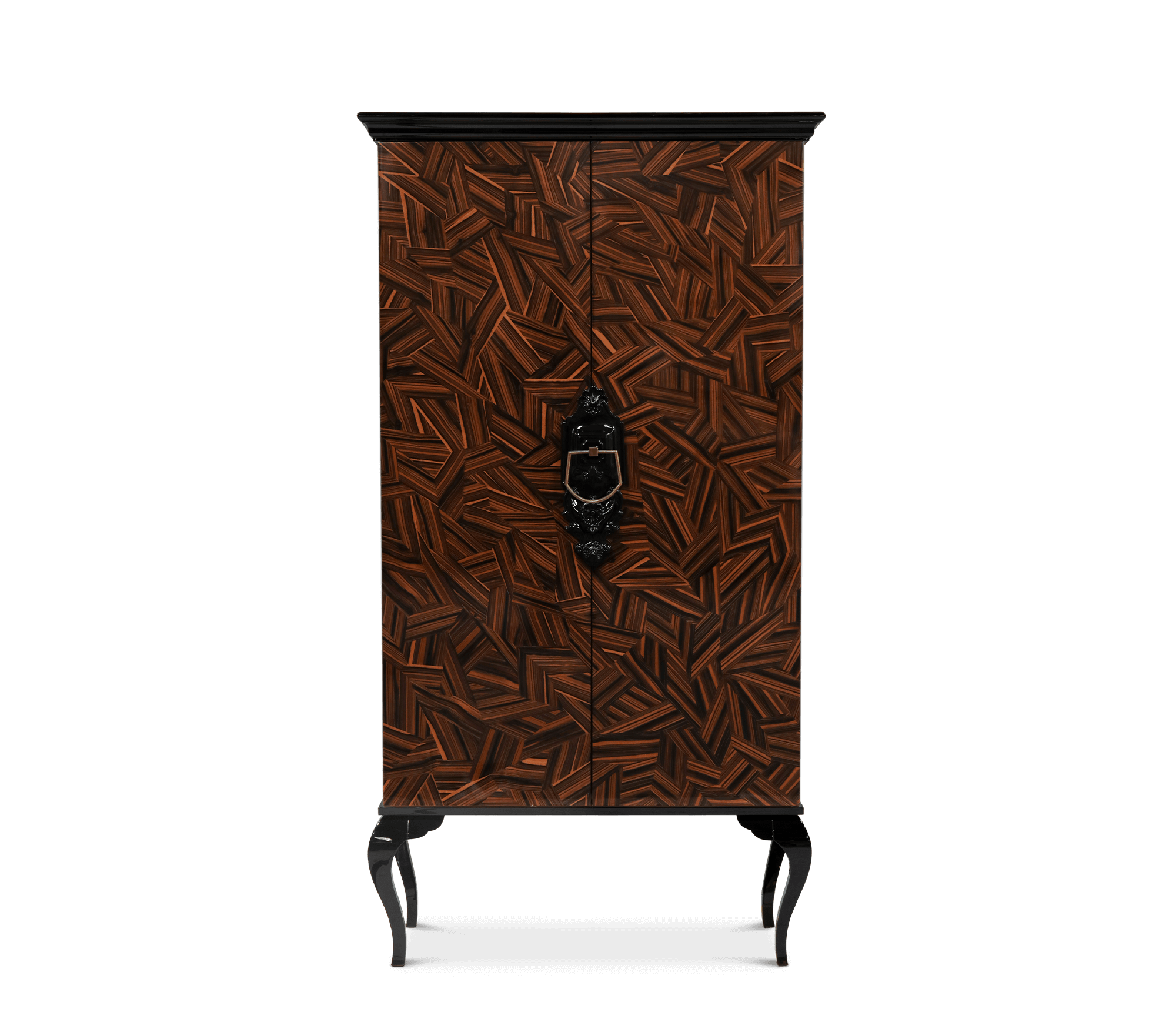 Luxury Sculptural Display Cabinet with Glass Shelves & Designer Storage
