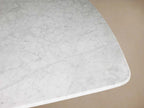 Saint Germain Stone Dining Table with Natural Marble Top Wood Rennes Metal Base