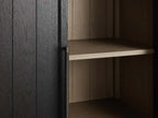 Hattie Oak Living Room Tall Display Cabinet Wood Office Bookcase Dining Sideboard