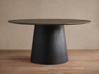 Saint Germain Round Wood Dining Table with Solid Oak Top Natural Wood Toulouse Base