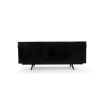 Luxury Black Sideboard Buffet Cabinet with Floral Carved Details & Storage