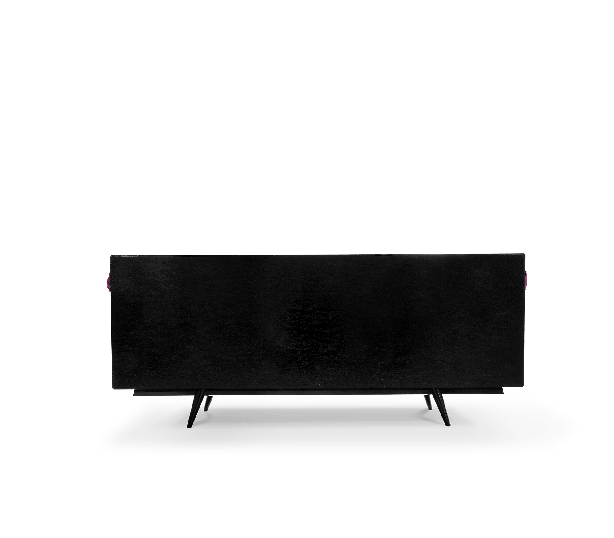 Luxury Black Sideboard Buffet Cabinet with Floral Carved Details & Storage
