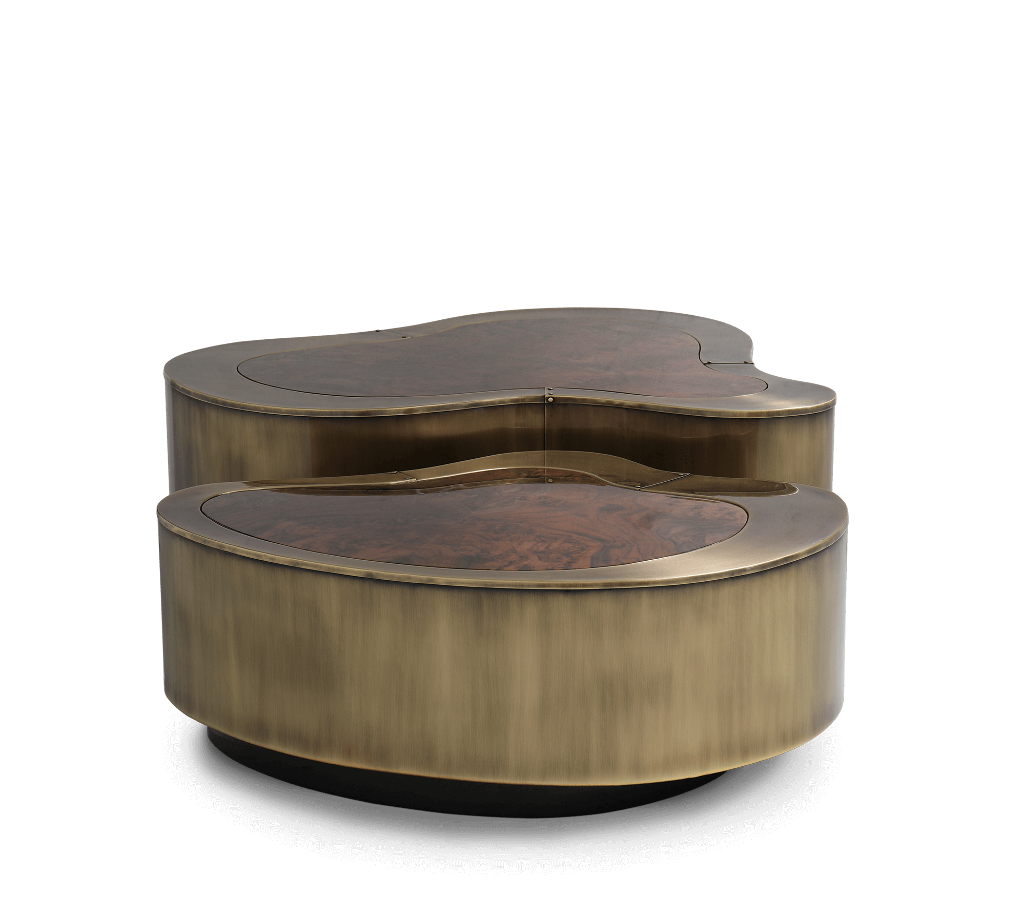 Luxury Hammered Brass Coffee Table with Wave Sculptural Design & Artisan Craftsmanship